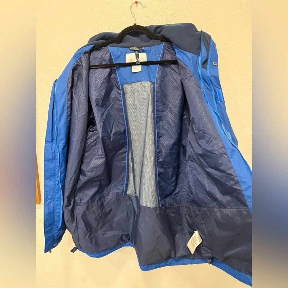 Columbia Cascade Peak Interchange Jacket Men's L Blue Omni-Tech Waterproof NWT